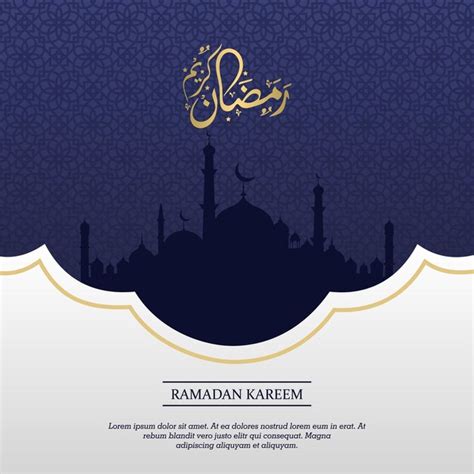 Saudação Islâmica Cartão Ramadan Kareem Fundo Quadrado Design De Cor