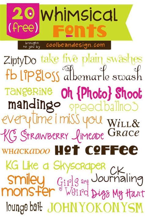20 Free Whimsical Fonts Whimsical Fonts Funky Fonts Scrapbook Fonts