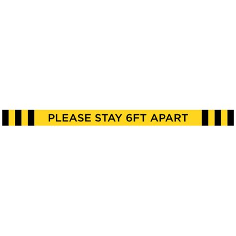 Please Stay 6 Ft Apart Line Floor Sticker