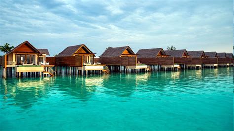 maldives resort sea turquoise bungalow tropical water vacations summer landscape nature