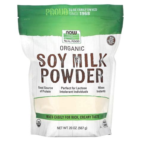 Now Foods Real Food Organic Soy Milk Powder 20 Oz 567 G