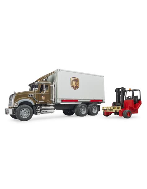 Bruder Toys America Inc Mack Granite Ups Logistics Truck Forklift