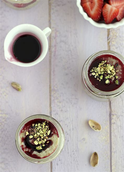 Layered Quinoa Pudding With Pomegranate Cardamon Sauce Food Photography Food Drink