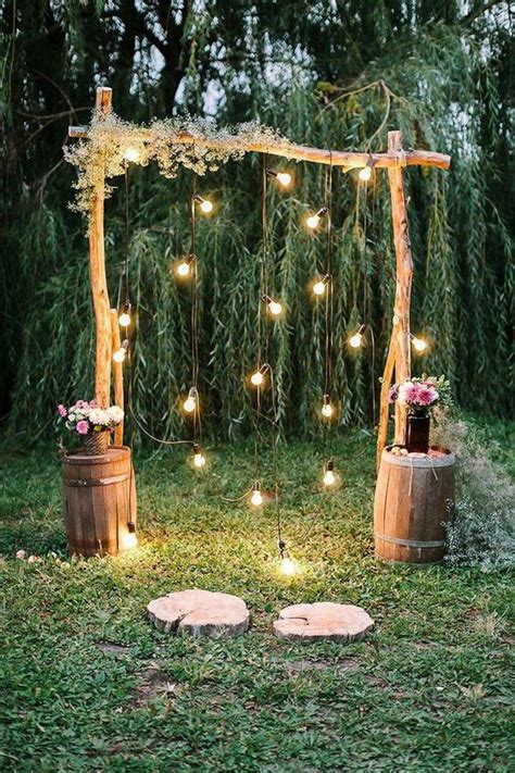 Budget Friendly Wedding Arch Decoration Ideas With String Lights