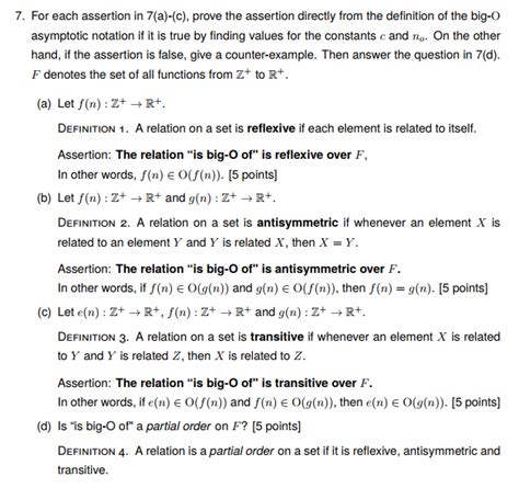 Jjfor Each Assertion In 7a C Prove The Assertion Directly From The