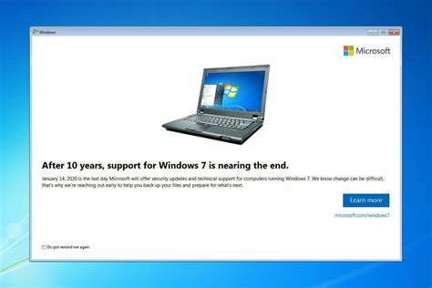 Microsoft Windows 7 Support Shutting Down And Will End On January 14