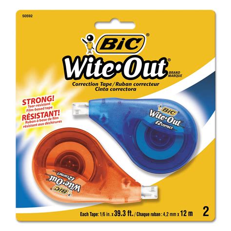 Bic Wite Out Brand Ez Correct Correction Tape White 2 Count Walmart