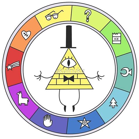 Rainbow Bill Cipher Wheel Art Prints By Skullnuku Redbubble