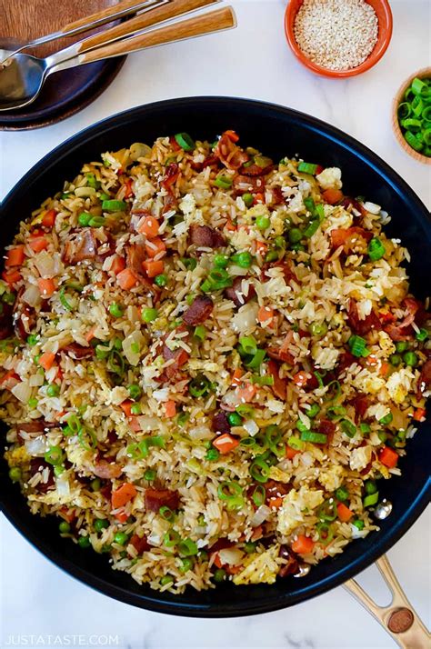 One Pan Bacon And Egg Fried Rice Just A Taste