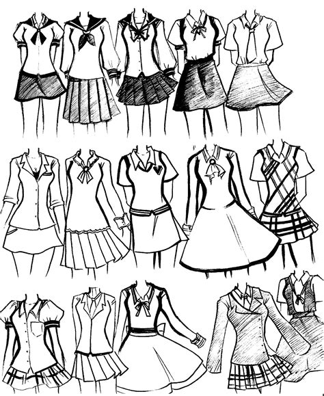 School Uniforms Drawing Anime Clothes Manga Clothes Manga Drawing