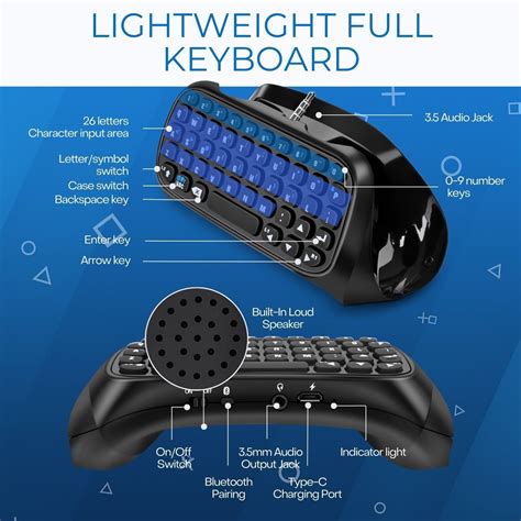 Bluetooth Mini Wireless Keyboard Keypad For Sony Ps4 Playstation 4