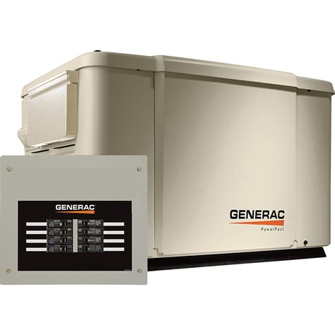 Generac Powerpact Air Cooled Standby Generator — 7 5 Kw Lp 6 Kw Ng Steel Enclosure Model
