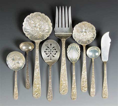 Kirk Sterling Silver Flatware Repousse Pattern Cottone Auctions