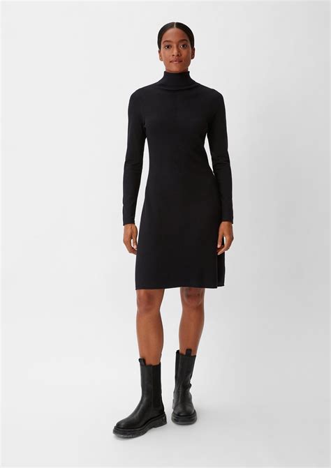 Knit Turtleneck Dress Black Comma