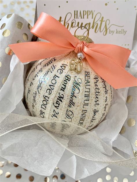 Walk down the memory lane or memorable moments on your 60th birthday. Personalized 60th Birthday Ornament For Women/Keepsake ...