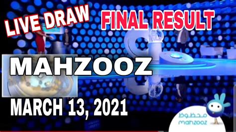 Mahzooz Live Draw March 13 2021 Final Result Youtube