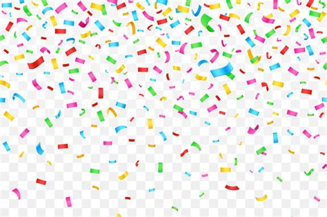 Falling Confetti Isolated On Checkered Background Celebration Party H