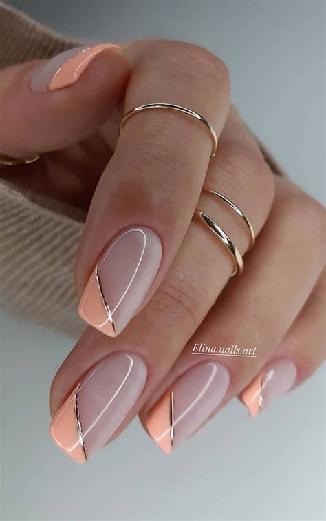 Summer Nail Designs Youll Probably Want To Wear Asymmetric Peach