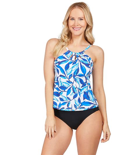 24th and ocean laila leaf high neck underwire tankini top at free shipping