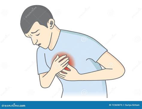 Man Have Symptoms Of Heart Attack Stock Vector Illustration Of