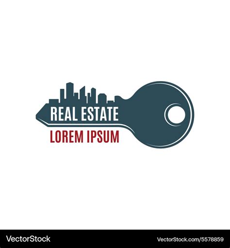 Real Estate Simple Key Logo Template Royalty Free Vector