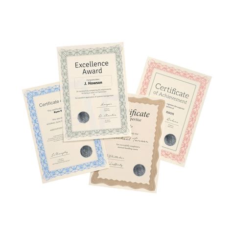 Certificate Papers With Foil Seals 90gsm A4 Blue Reflex 30 Sheets