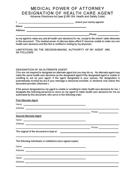 Free Printable Medical Power Of Attorney Form New Mexico Printable