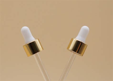 18 410 Essential Oil Dropper Gold Collar Glass Droppers For