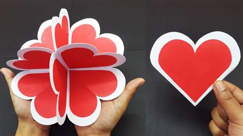 colors paper diy 3d heart pop up card handmade heart explosion card for valentine s day t