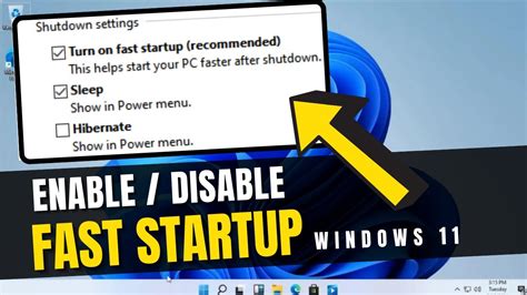 How To Enable Disable Fast Startup In Windows 1110 Fast Startup