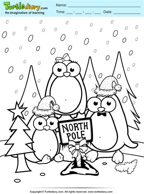 North Pole Coloring Sheet Turtle Diary