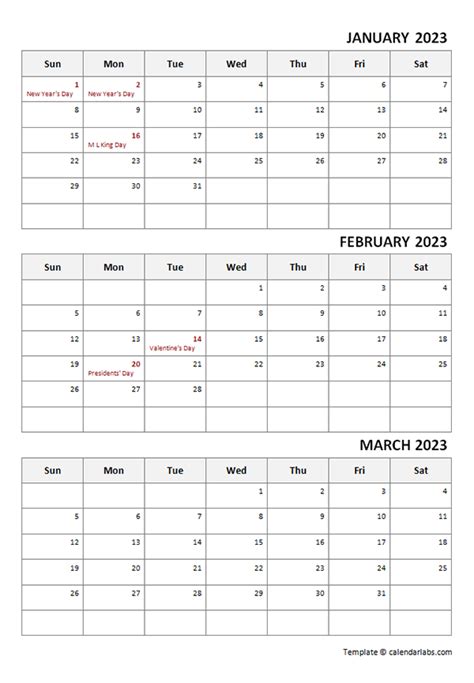 2023 Quarterly Calendar Printable 2023 Calendar