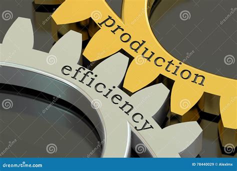 Production Efficiency Concept On The Gearwheels 3d Rendering Stock
