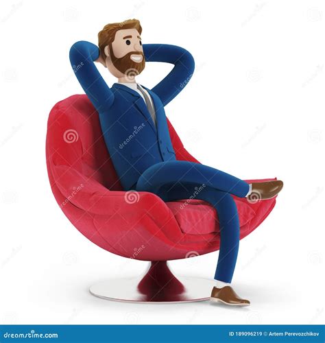 A Beautiful Cartoon Character Sitting In A Comfortable Red Chair