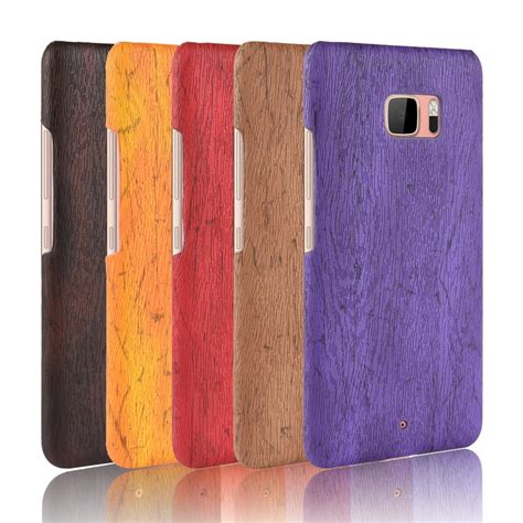 For Htc U Ultra Case Hard Pc Pu Leather Retro Wood Grain Phone Case For Htc Ocean Cover Luxury