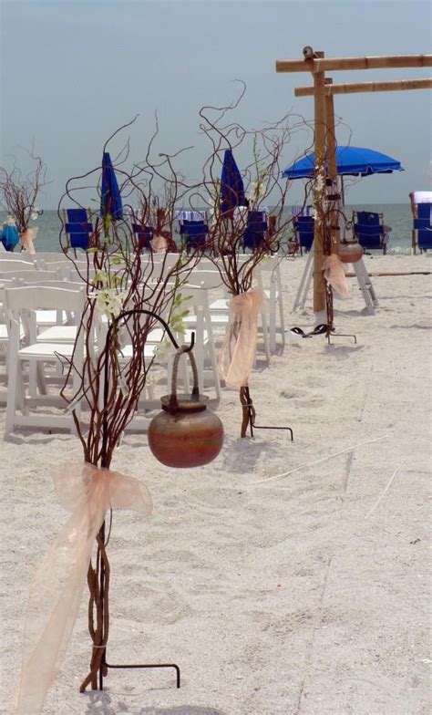 Shepherd Hook With Curly Willow And Orchids Clearwater Beach Wedding