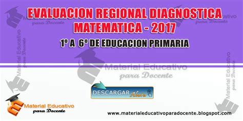 Material Educativo Evaluacion Diagnostica Regional De Matematica 1º