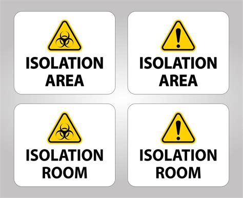 Biohazard Isolation Area And Room Sign On White Background