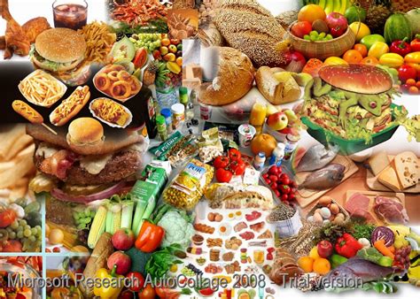 La Alimentacion Collage Sobre Alimentos Nutritivos Y Chatarra