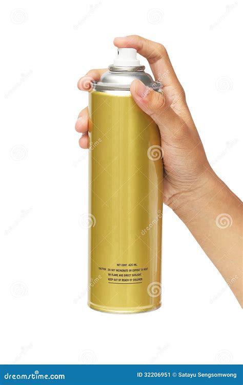 Hand Holding A Spray Can Stock Image Image Of Paint 32206951