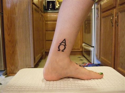Alpha Omega Tattoo Got This On My Left Inner Leg Alpha Omega Tattoo