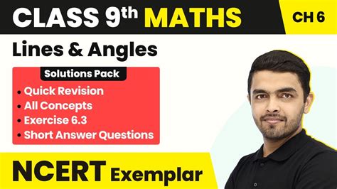 Class 9 Maths Ncert Exemplar Unit 6 Lines And Angles Exercise 63 Quick Revision Youtube