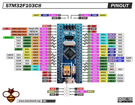 Stm F C T Blue Pill High Resolution Pinout And Specs Renzo