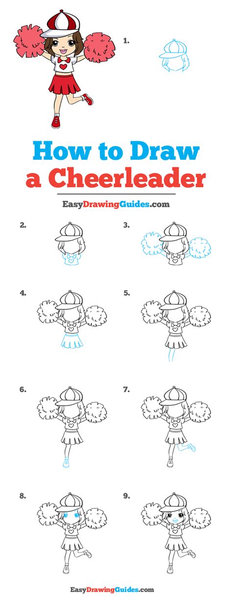 How To Draw A Cheerleader Really Easy Drawing Tutorial