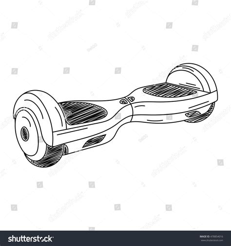 Hoverboard Electric Selfbalancing Scooter Vector Illustration Stock Vector 478854016 - Shutterstock