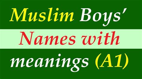 Muslim Boys Names Starting With A With Meaning In English Part 1 Youtube