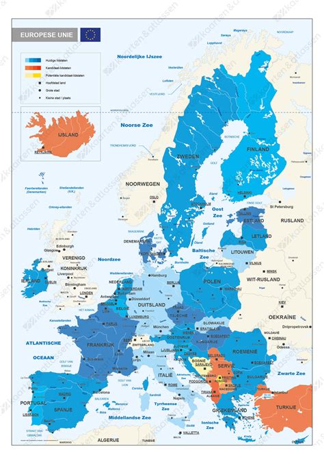 Kaart Europese Unie 1324 Kaarten En Atlassennl