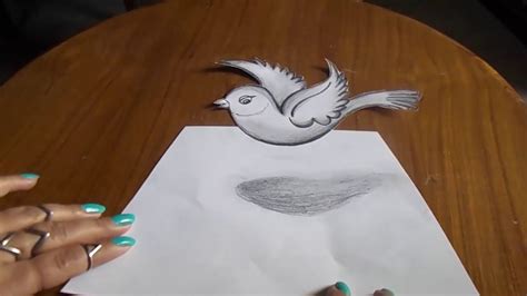 How To Draw Easy 3d Bird For Kidsbeginners