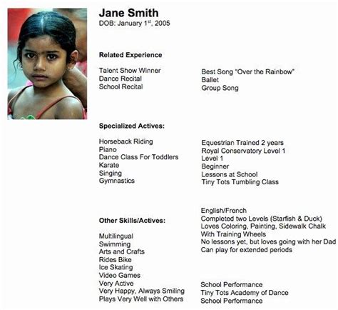 √ 25 Child Acting Resume Template In 2020 Acting Resume Acting