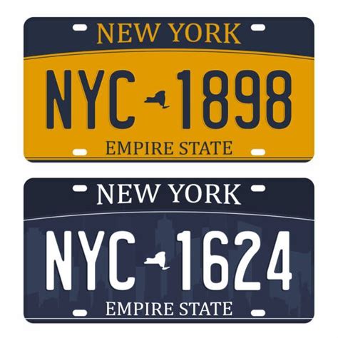 License Plates Isolated On White Background New York License Plates